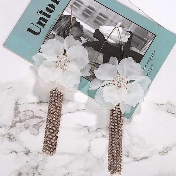 ♥Anthro Crystal Petal Earrings ♥ - Picture 4 of 5